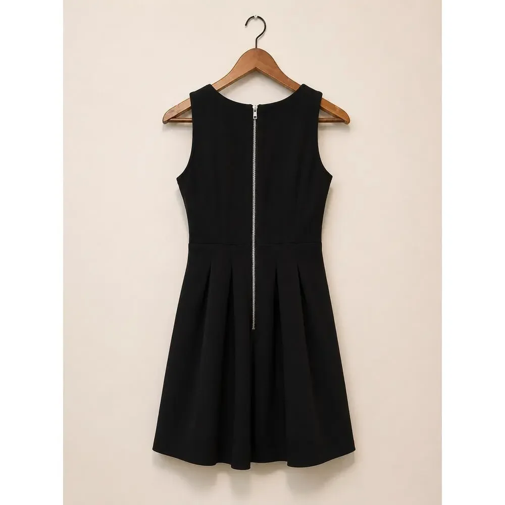 J.Crew LBD Fit & Flare Sleeveless Dress Pleated Skirt Executive Size 00 Office